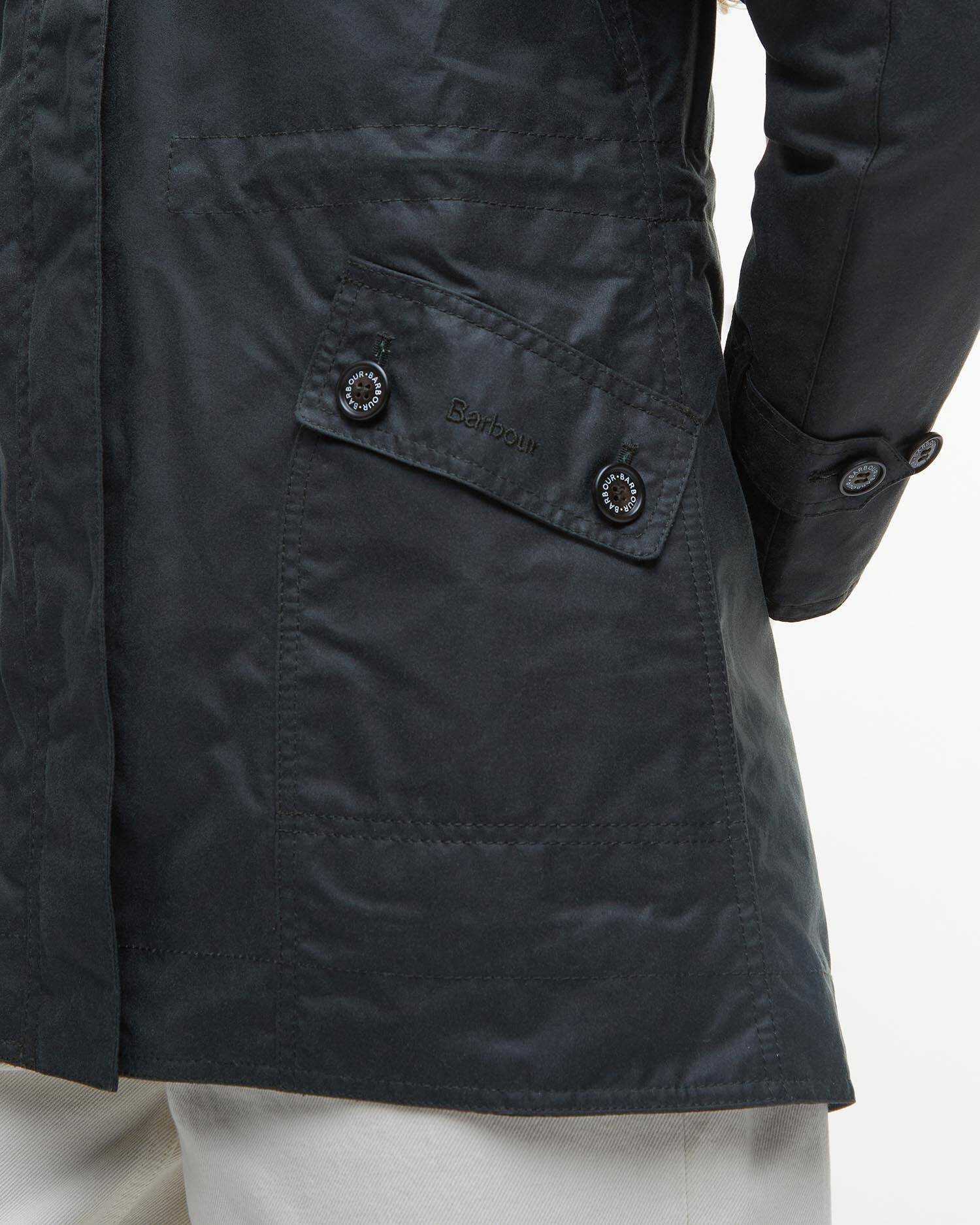 Barbour donna parka cerato verde CANNICH - immagine 4