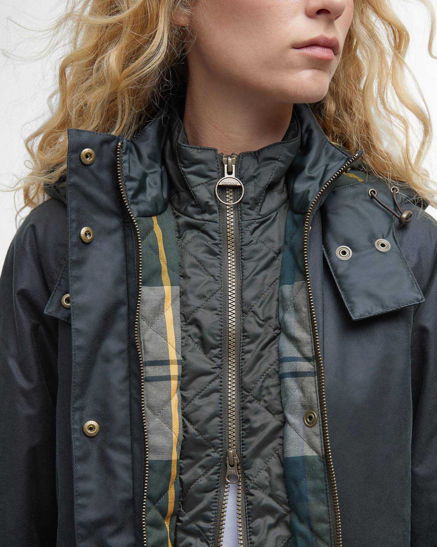 Barbour donna parka cerato verde CANNICH - immagine 2