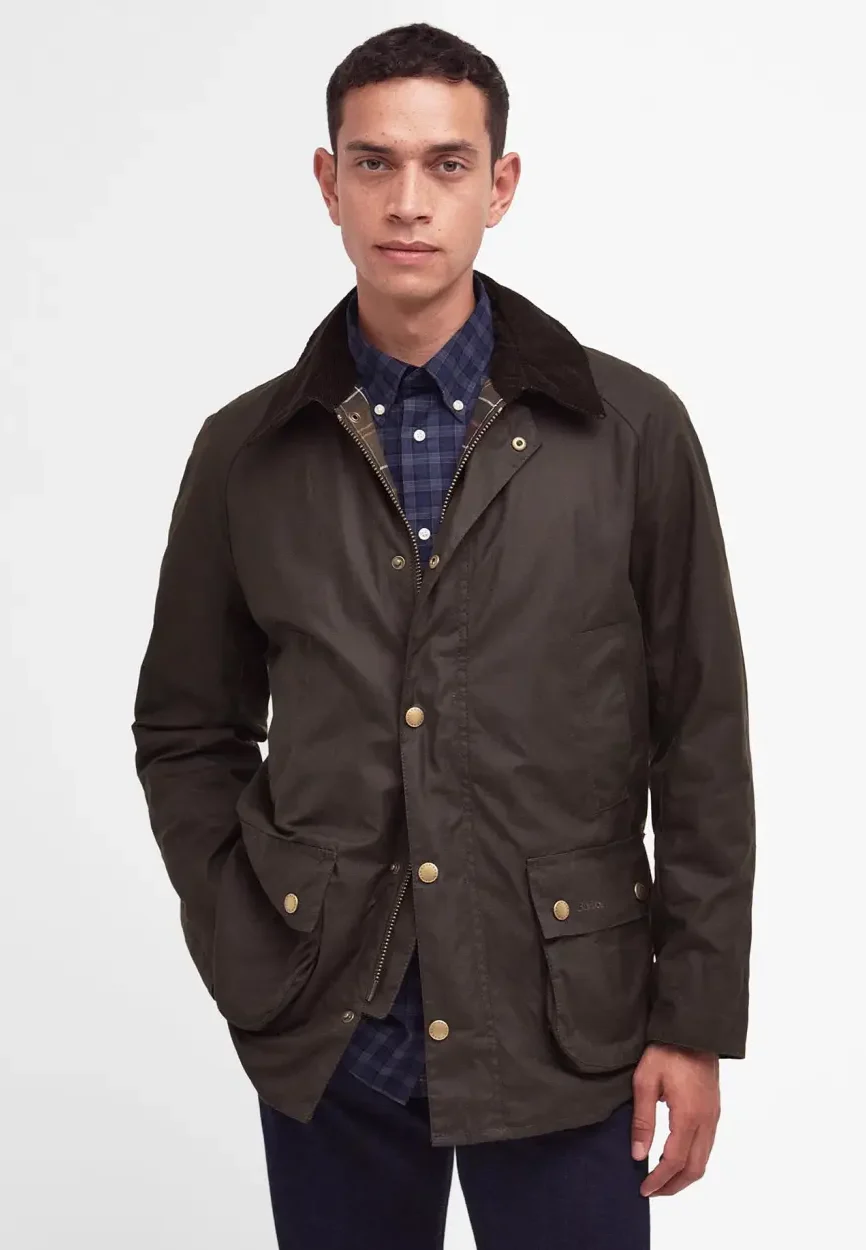 Barbour uomo giacca cotone cerato verde ASHBY