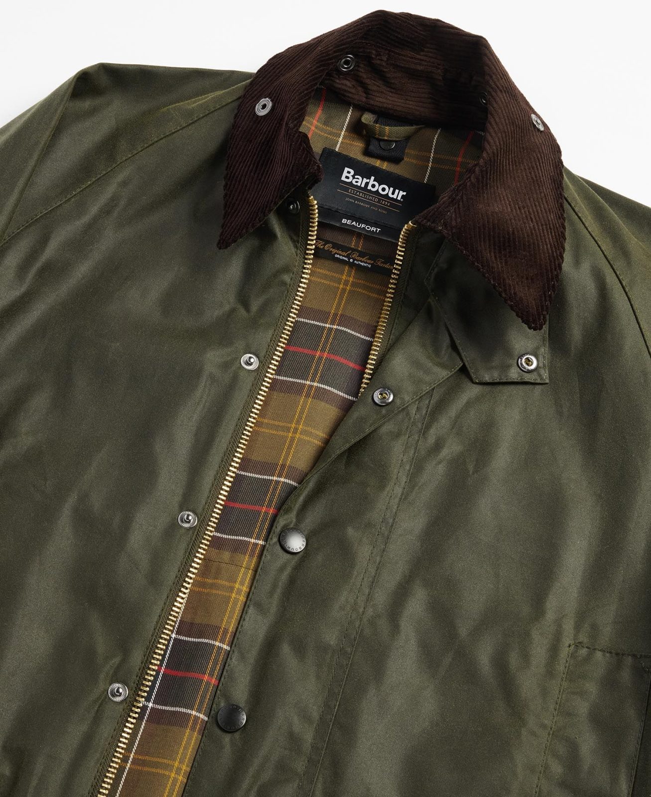 Barbour uomo giacca cotone cerato verde CLASSIC BEAUFORT - immagine 2
