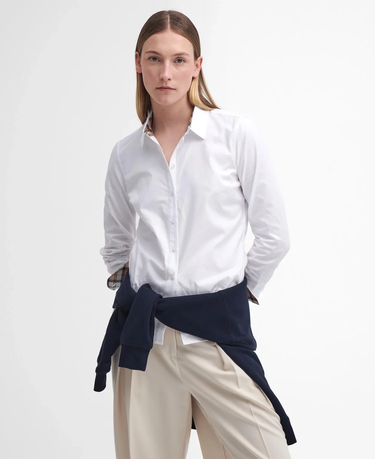 Barbour donna camicia in oxford bianca DERWENT
