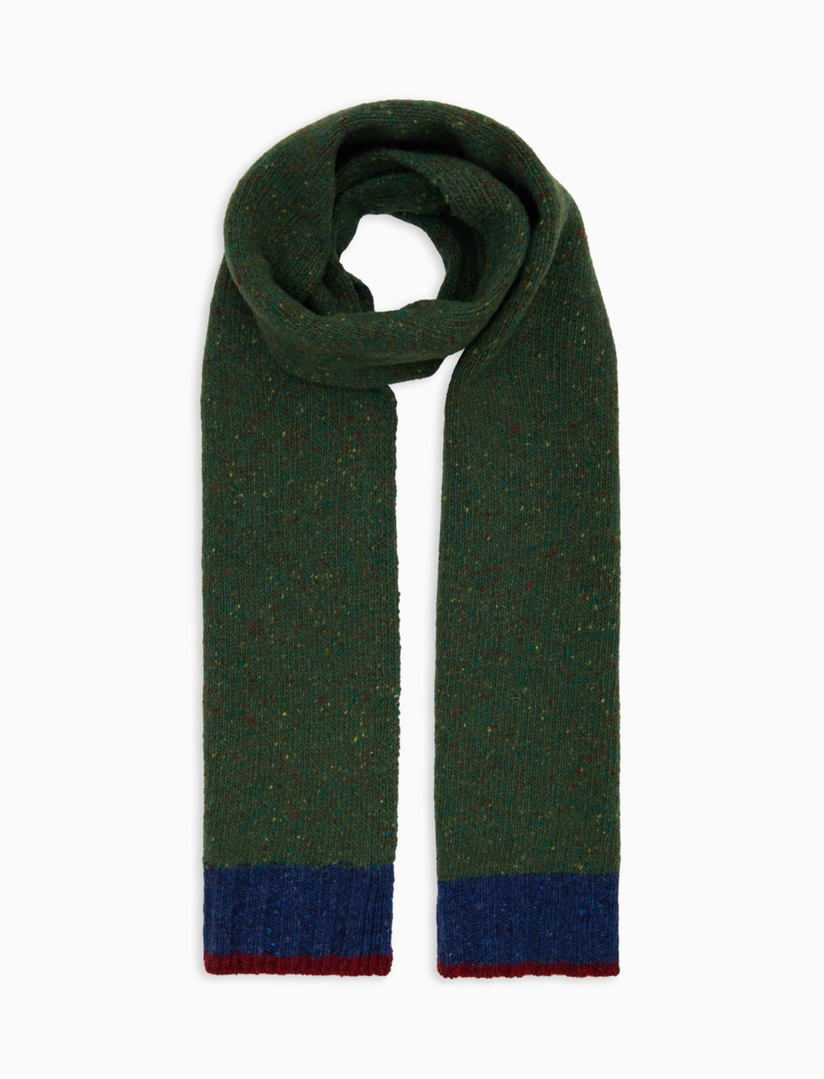 Gallo uomo sciarpa con bordi in contrasto verde