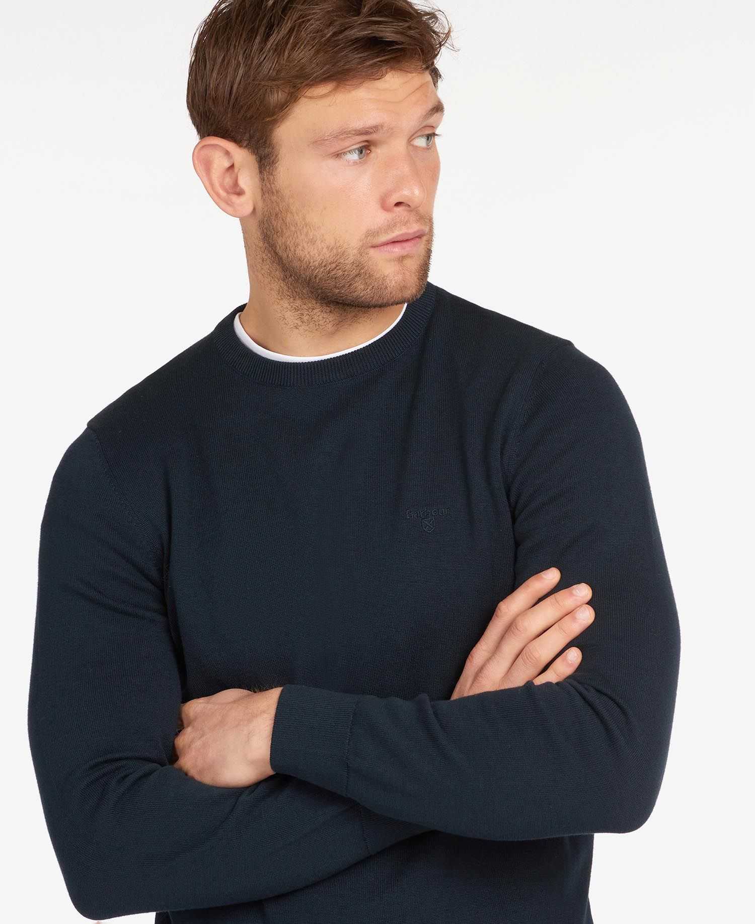Barbour uomo maglia girocollo in cotone blu