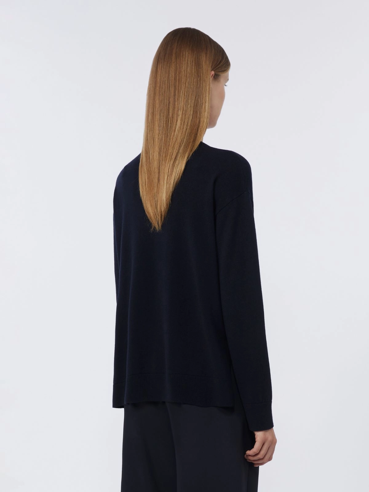 'S Max Mara donna magia girocollo in lana blu SMMABISSO - immagine 2