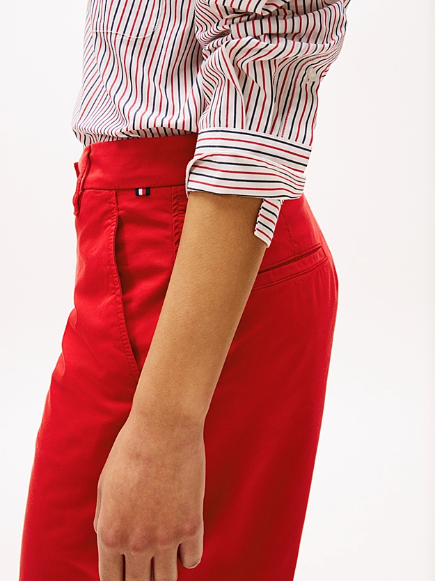 Tommy Hilfiger donna bermuda chino in cotone rosso - immagine 2