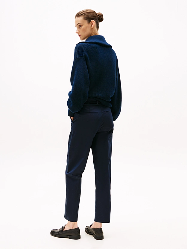 Tommy Hilfiger donna pantalone chino in cotone blu navy - immagine 3
