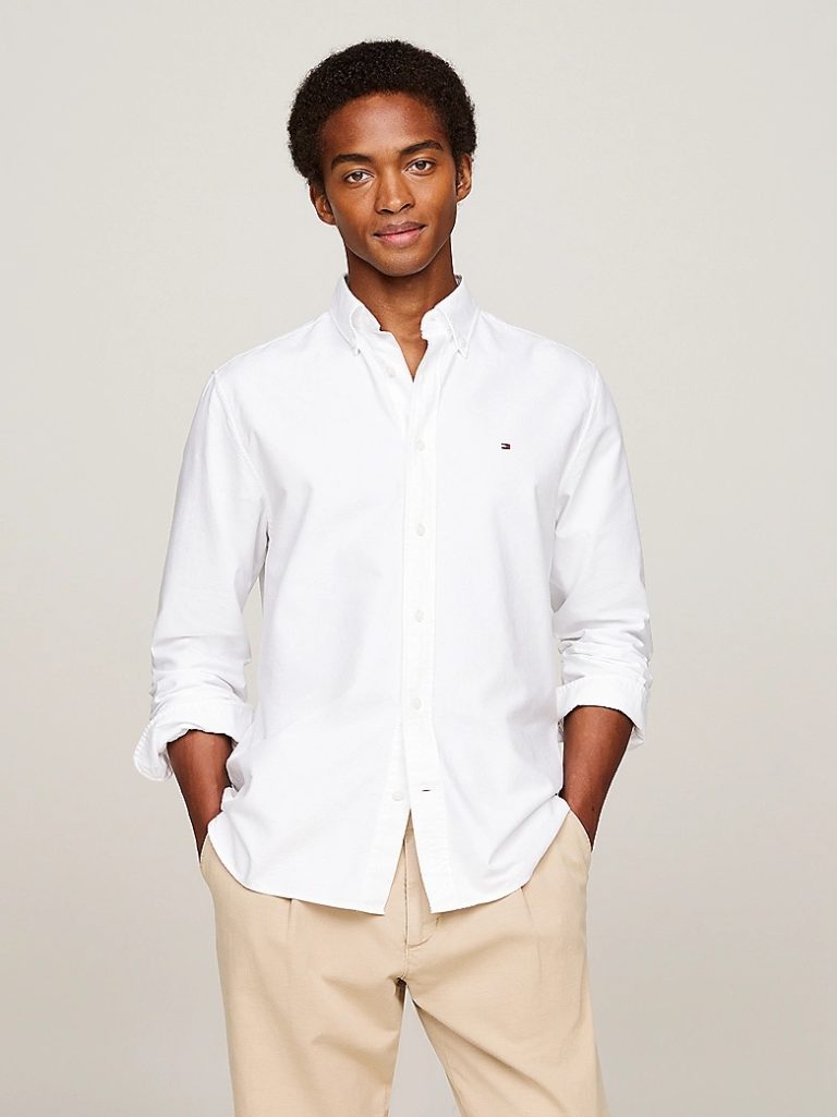 Tommy Hilfiger uomo camicia oxford button down bianca