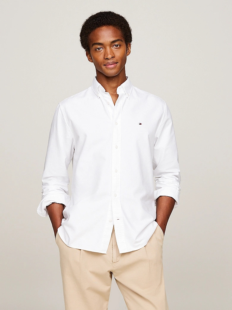 Tommy Hilfiger uomo camicia oxford button down bianca