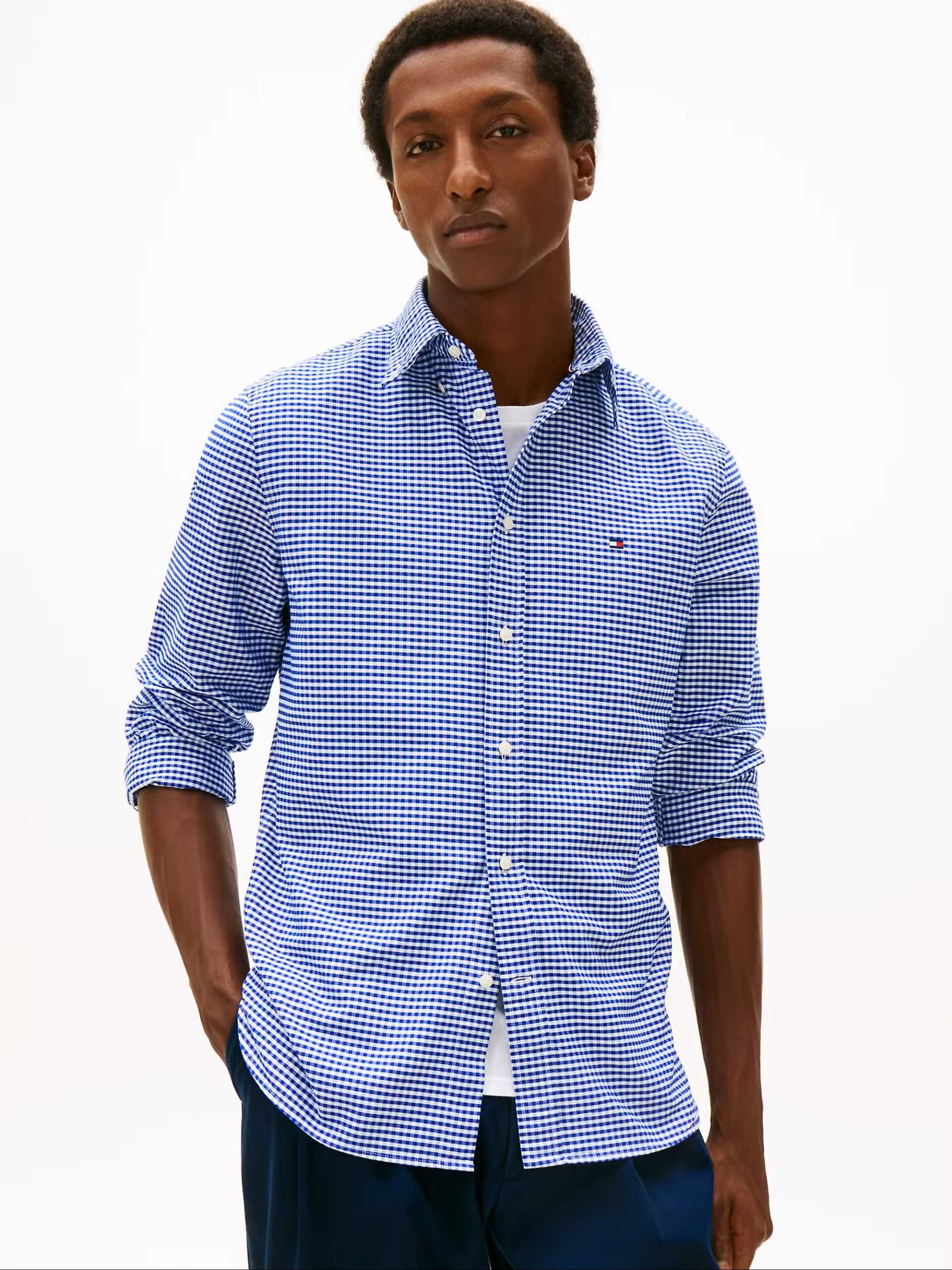 Tommy Hilfiger uomo camicia oxford button down a quadri