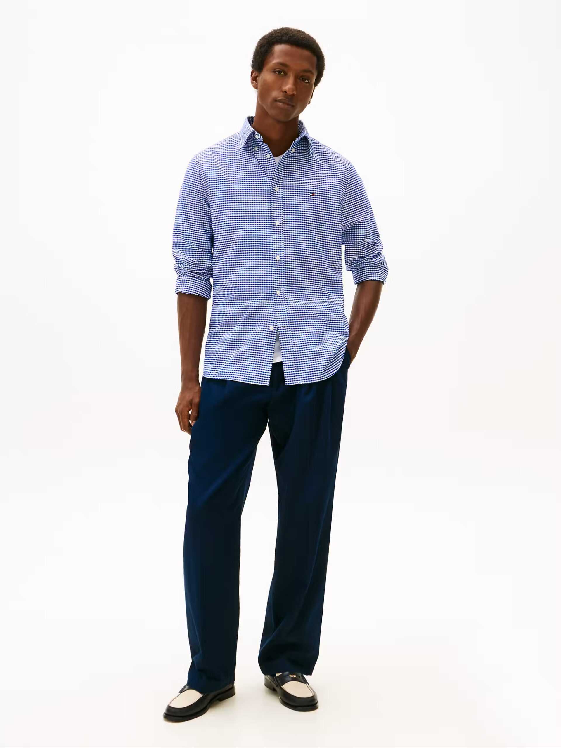 Tommy Hilfiger uomo camicia oxford button down a quadri - immagine 3