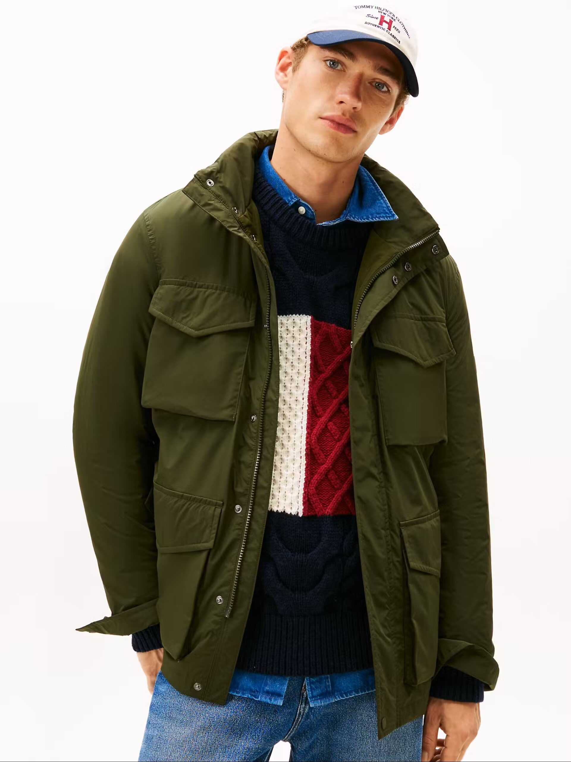 Tommy Hilfiger uomo field jacket imbottita verde
