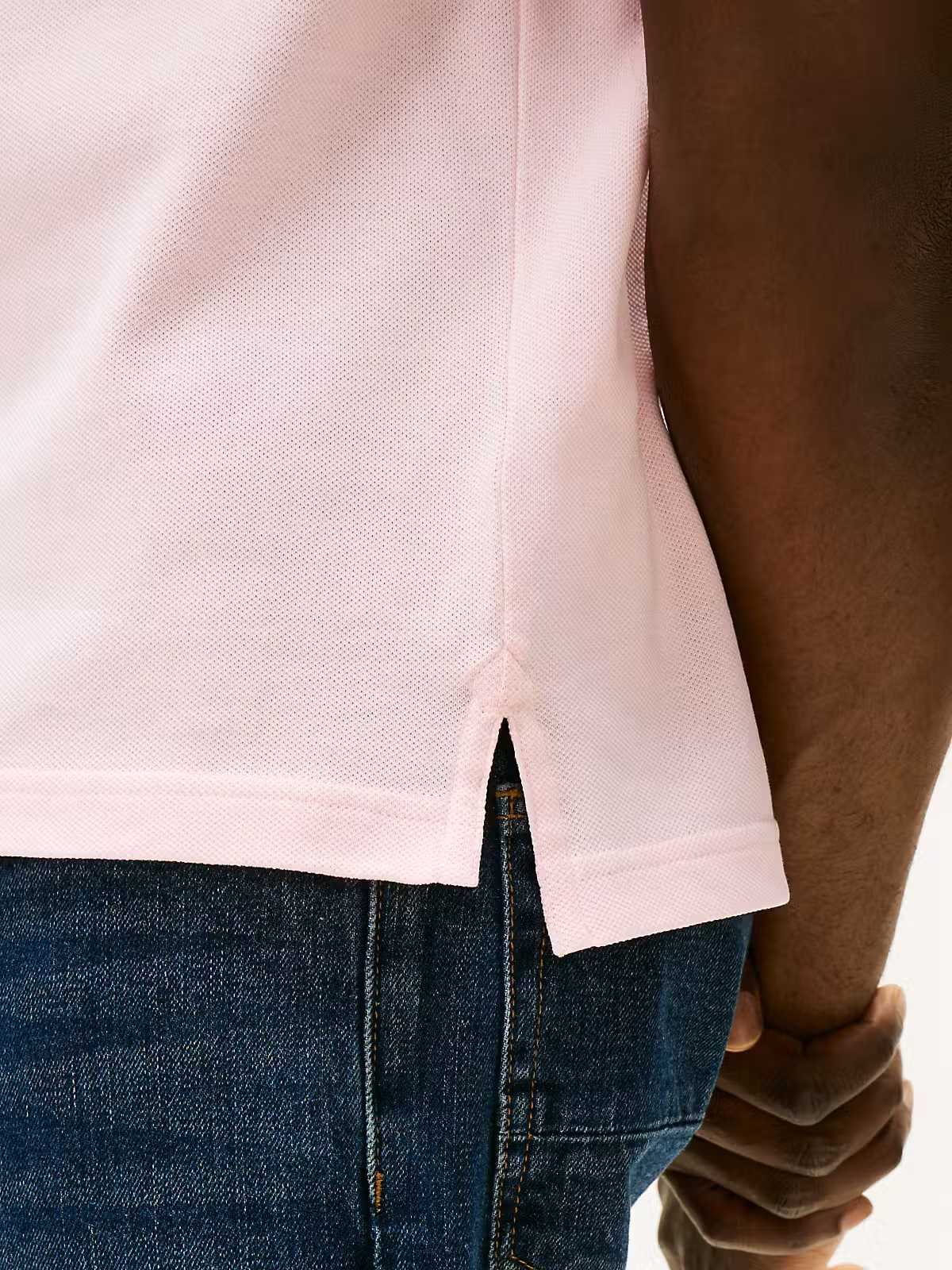 Tommy Hilfiger uomo polo 1985 rosa in piquet regular fit - immagine 2