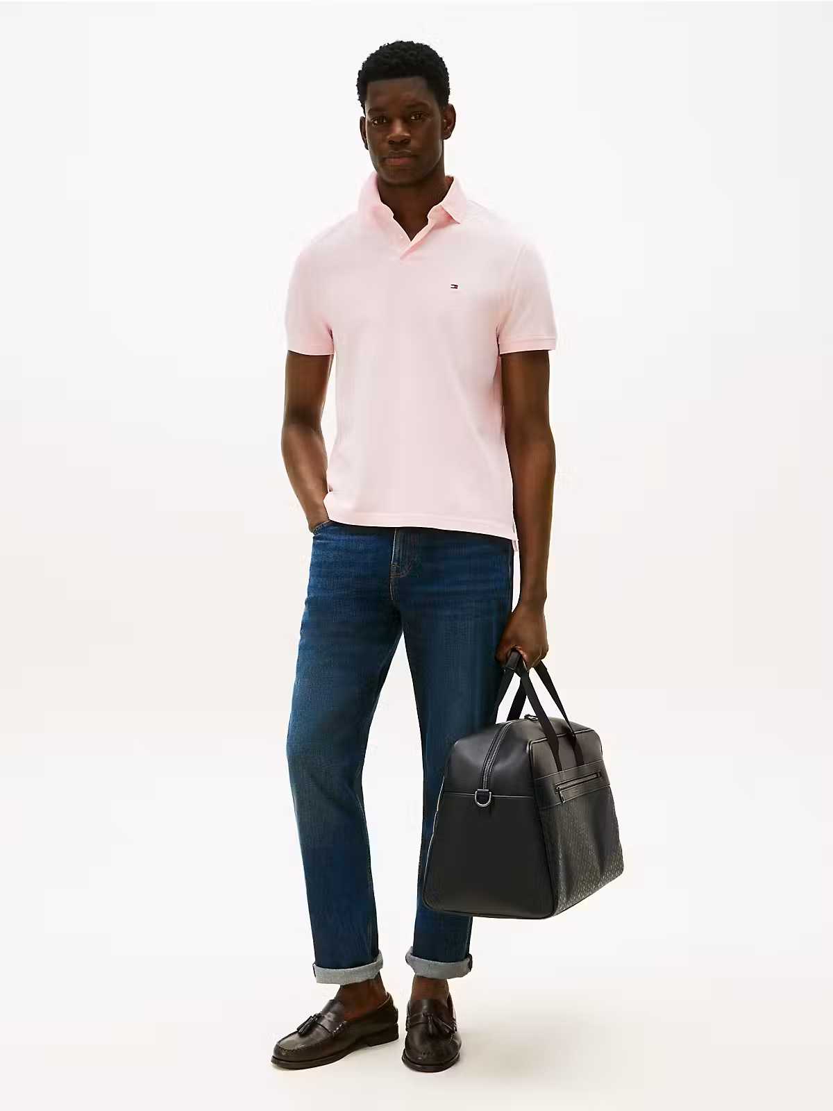 Tommy Hilfiger uomo polo 1985 rosa in piquet regular fit - immagine 3