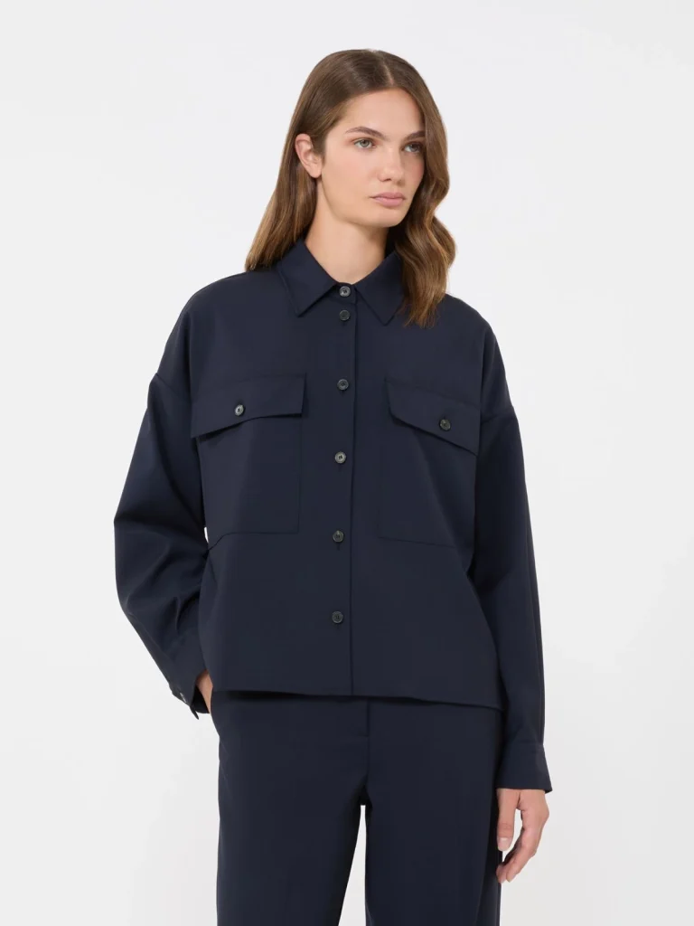 Weekend Max Mara donna giacca camicia blu WKDMULINO