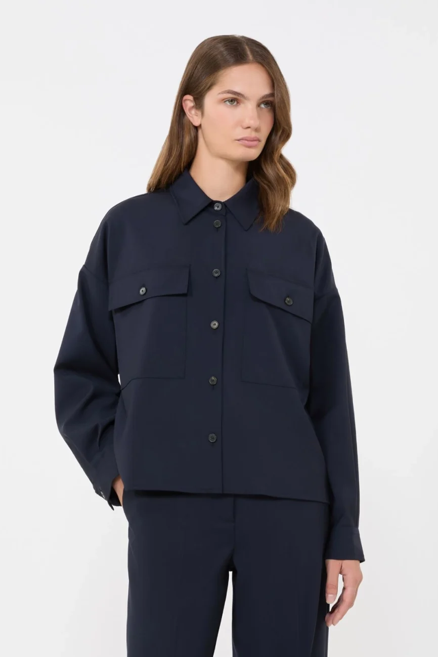 Weekend Max Mara donna giacca camicia blu WKDMULINO