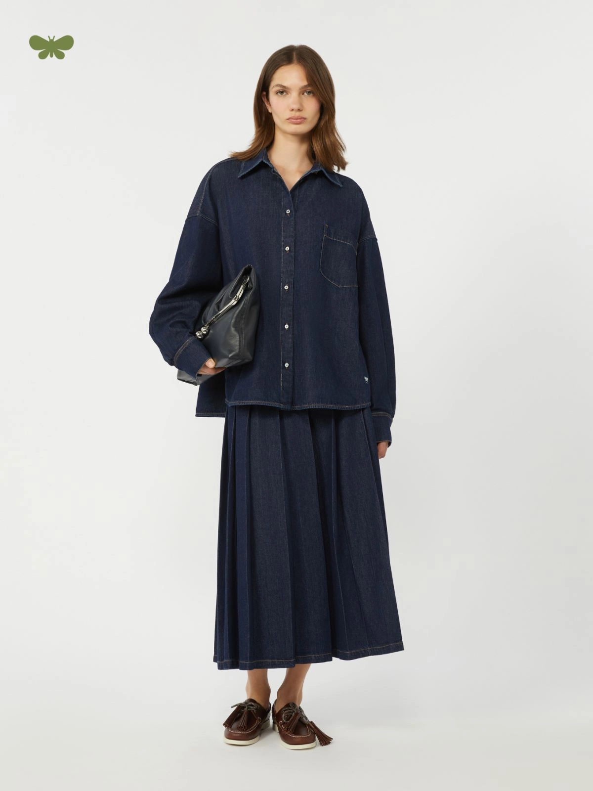 Weekend Max Mara donna gonna midi in jeans scuro WKDOVALE - immagine 3