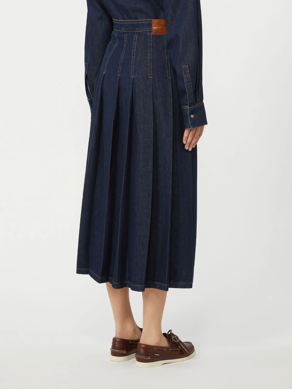 Weekend Max Mara donna gonna midi in jeans scuro WKDOVALE - immagine 2