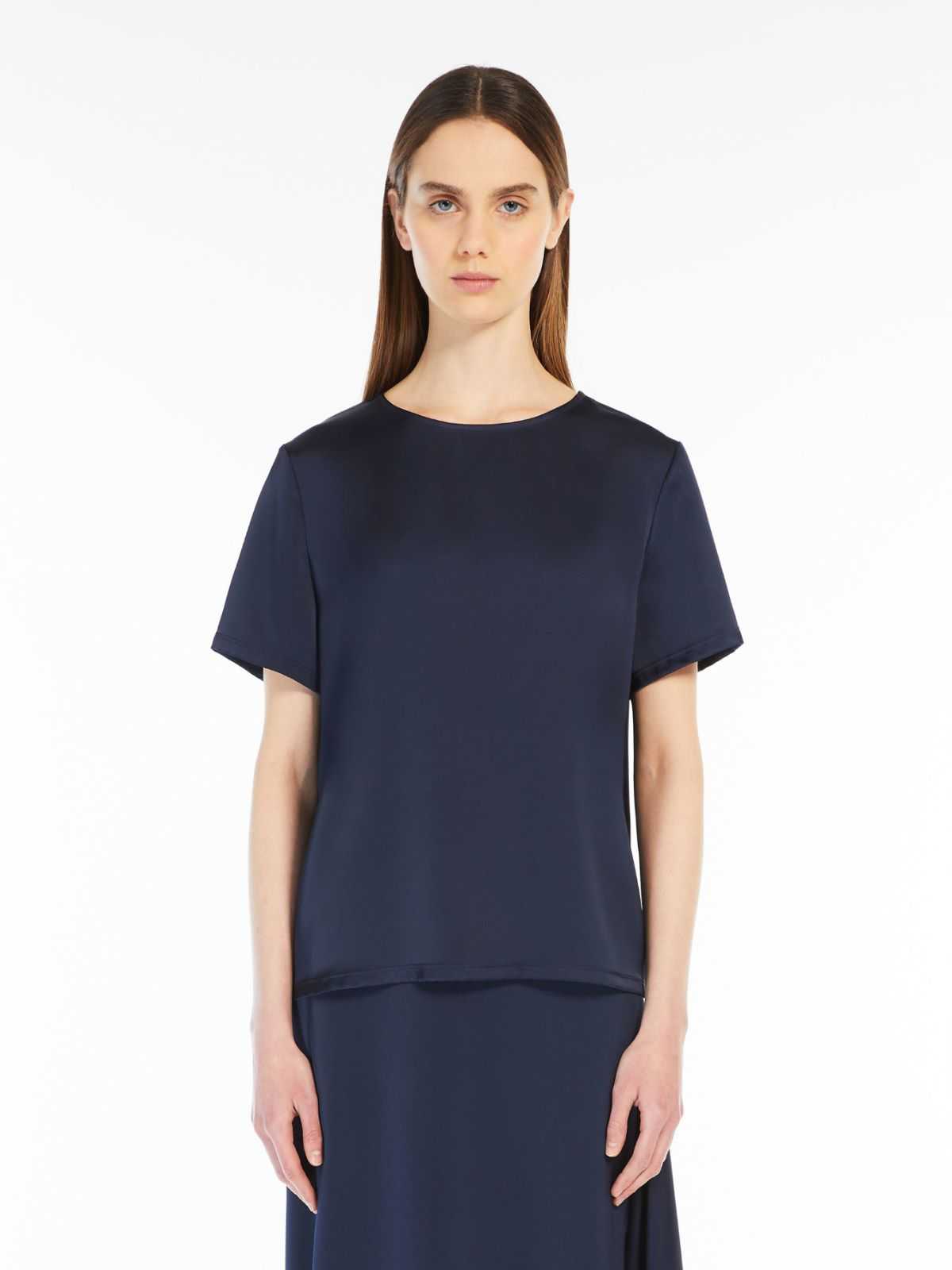 Weekend Max Mara donna T-shirt in raso e jersey blu WKDZONA
