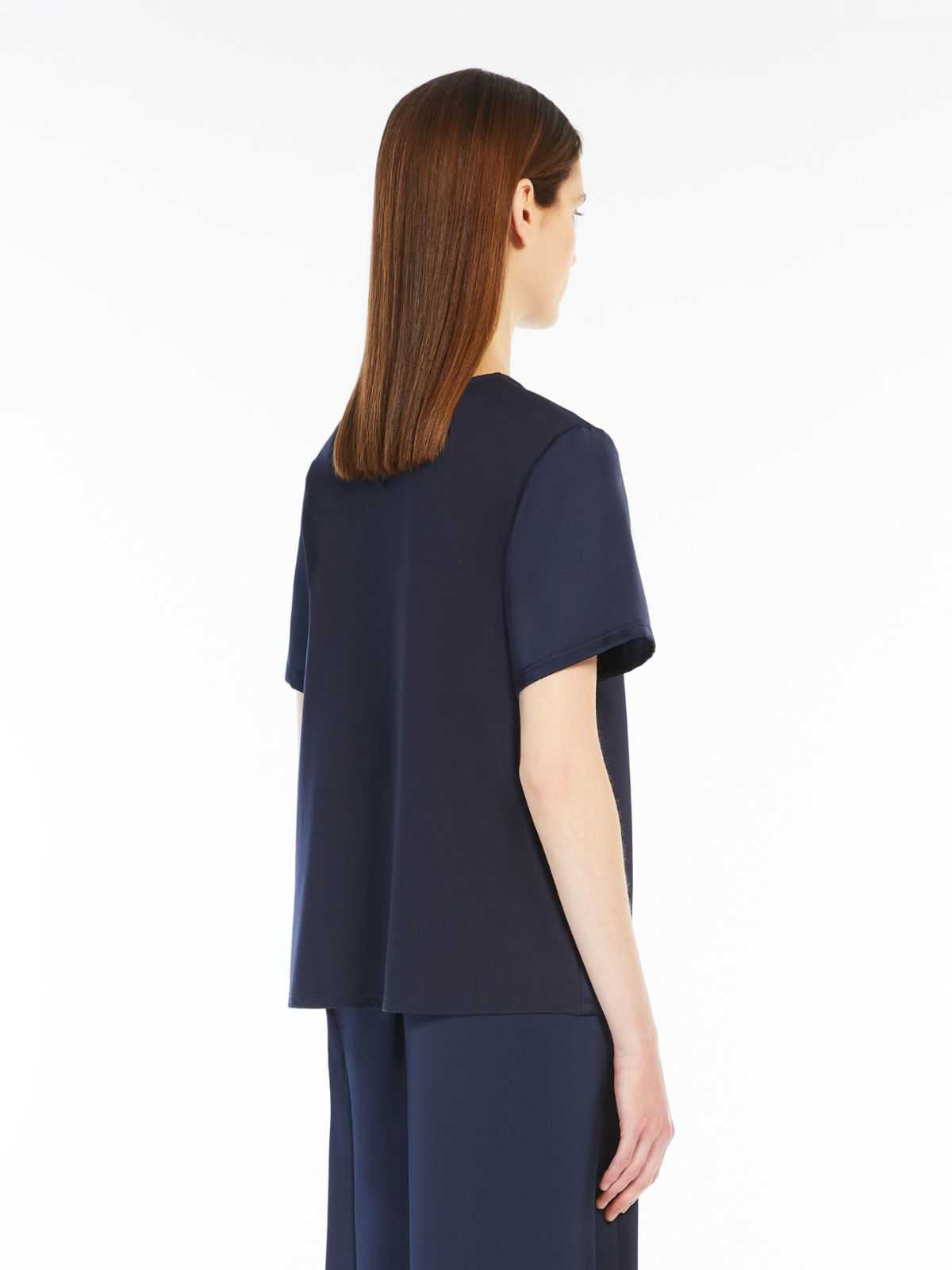 Weekend Max Mara donna T-shirt in raso e jersey blu WKDZONA - immagine 4