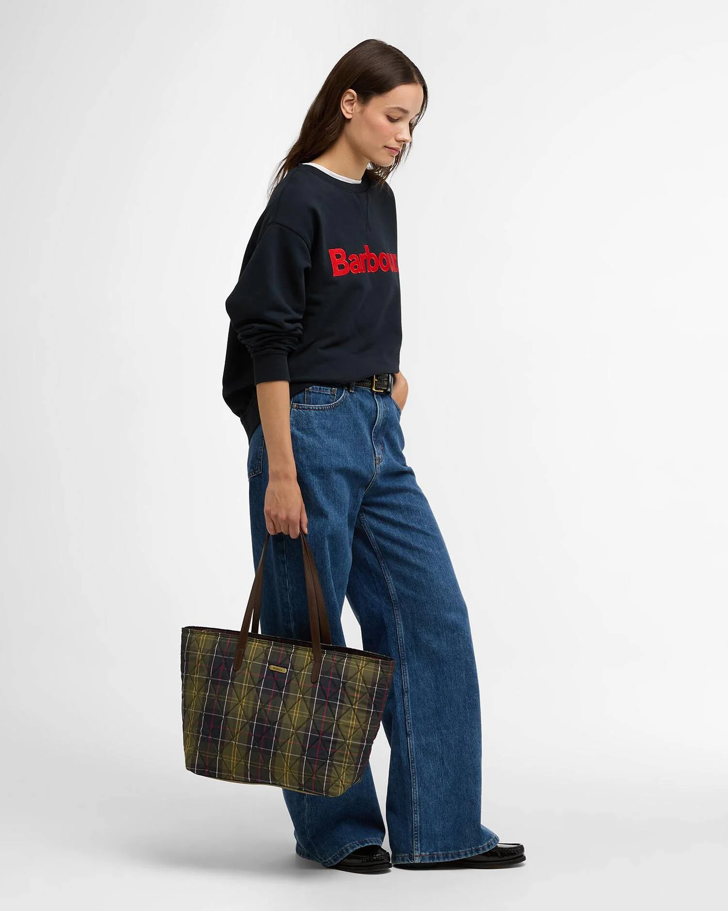 Barbour donna borsa tote trapuntata tartan WETHERAM - immagine 2