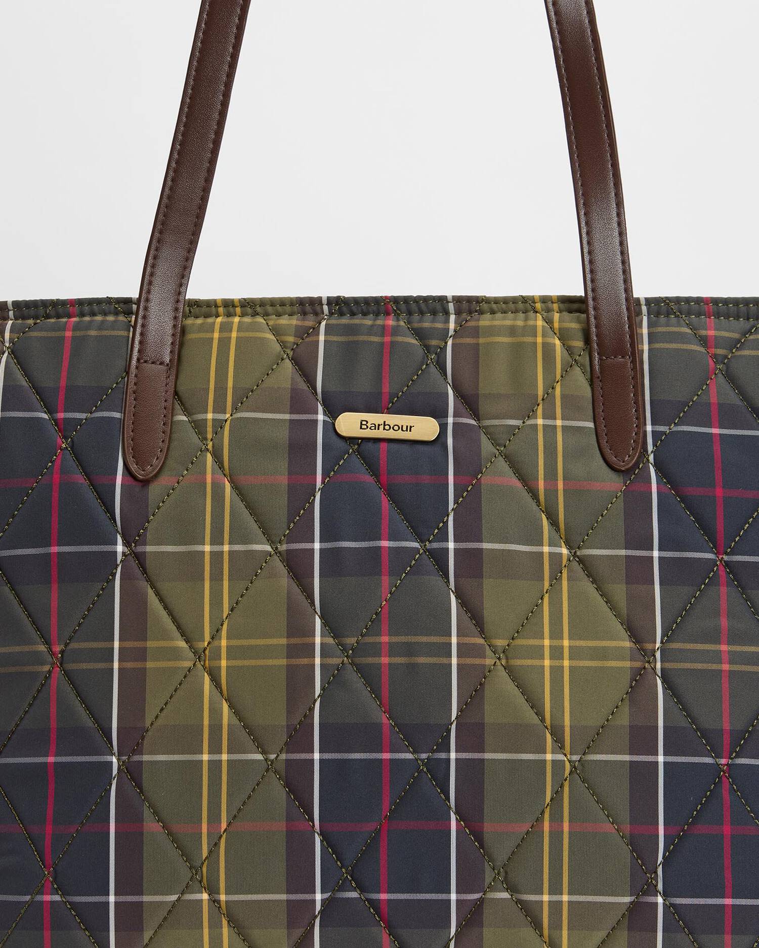 Barbour donna borsa tote trapuntata tartan WETHERAM - immagine 3