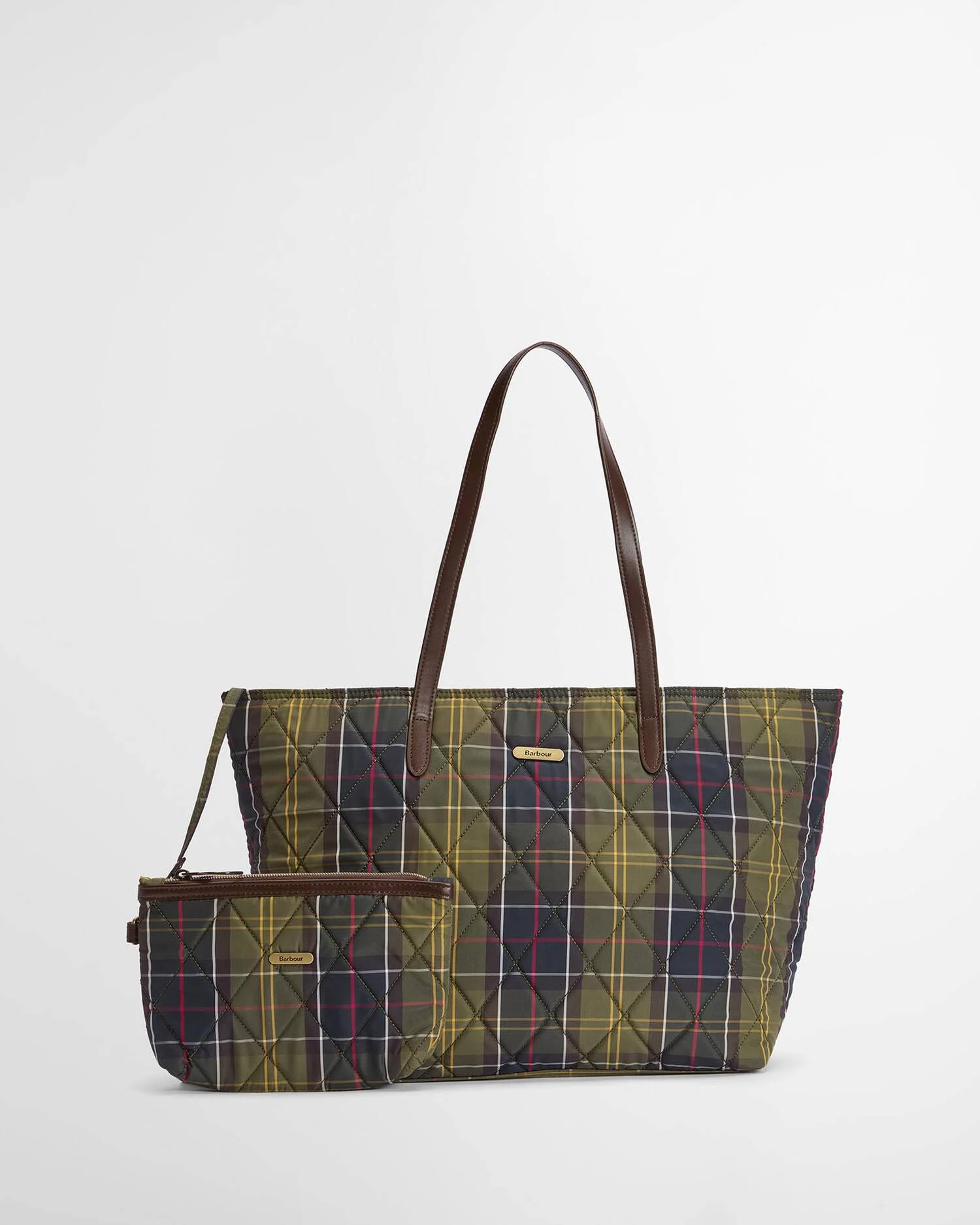 Barbour donna borsa tote trapuntata tartan WETHERAM
