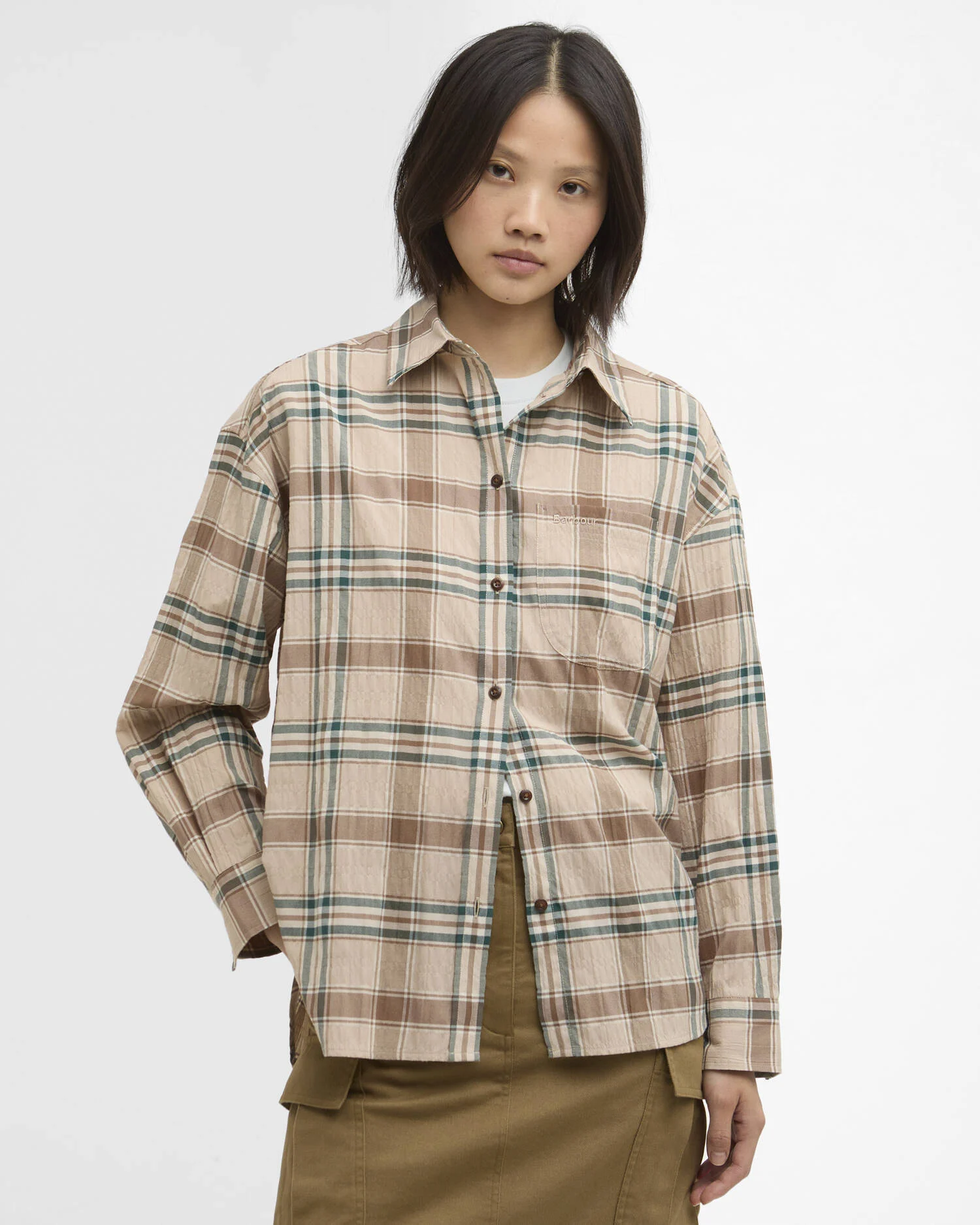 Barbour donna camicia tartan oversize ROWANE