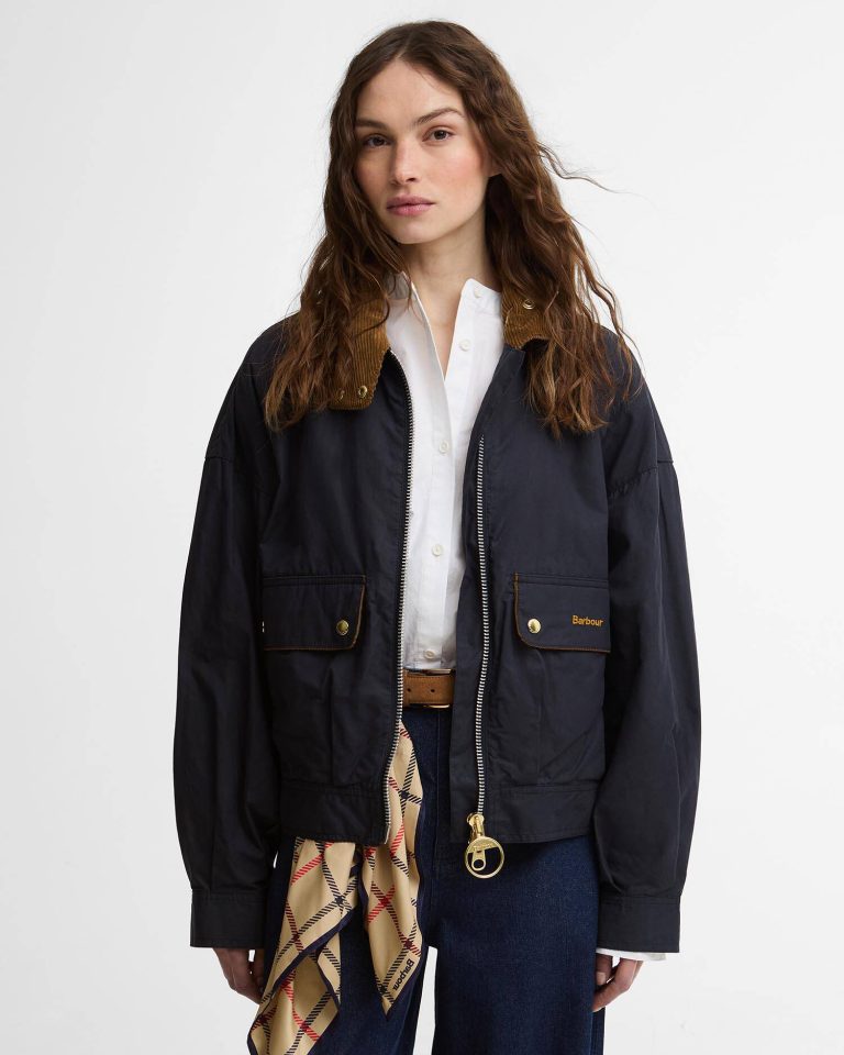 Barbour donna giacca bomber blu BLACKTHORN
