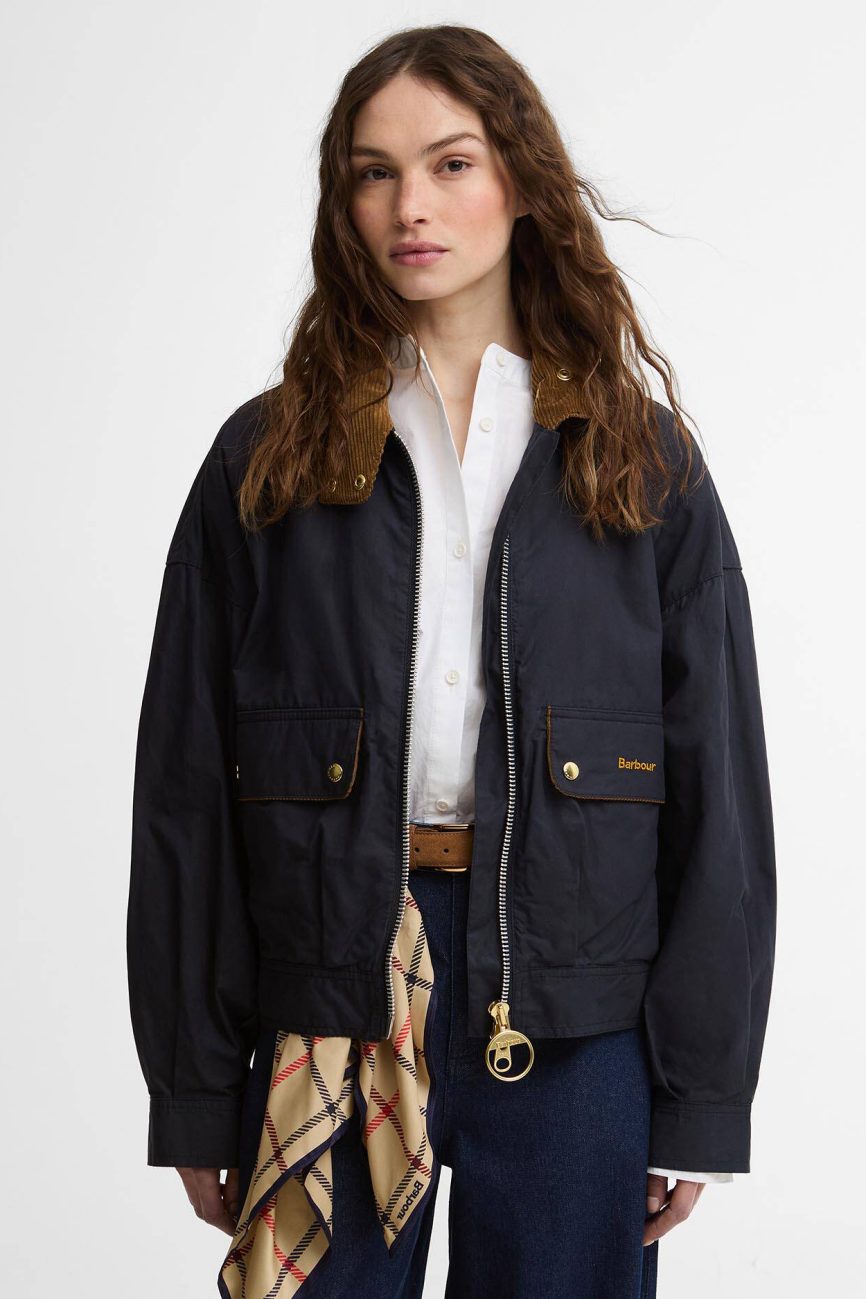 Barbour donna giacca bomber blu BLACKTHORN