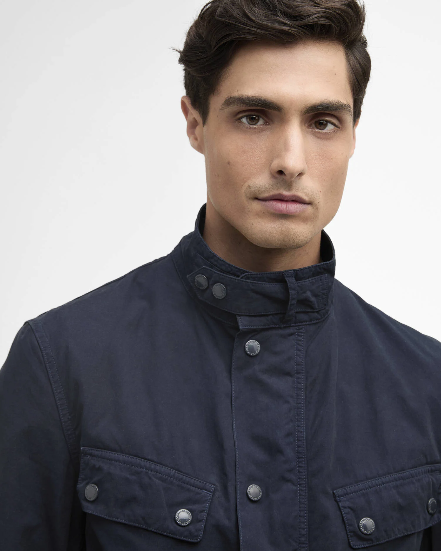 Barbour International uomo field jacket in cotone lavato blu DUKE - immagine 2