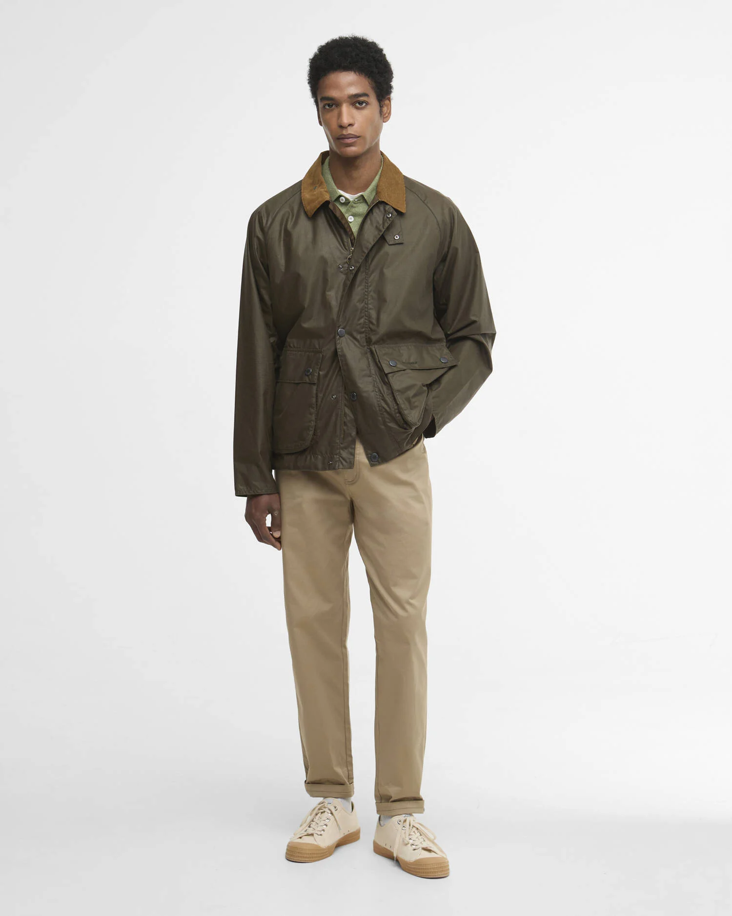 Barbour uomo giacca cotone cerato verde MODERN BEDALE - immagine 6