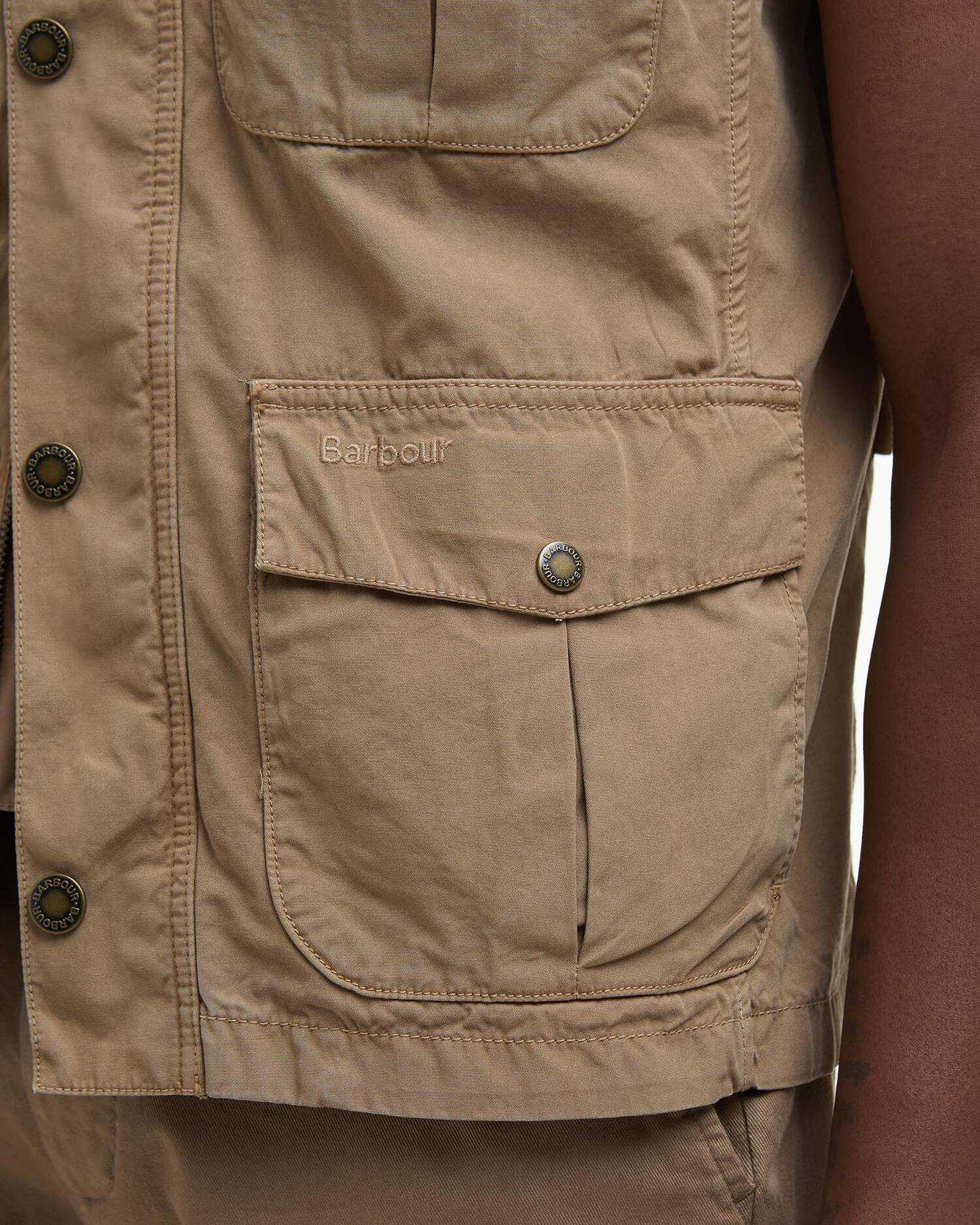 Barbour uomo gilet in cotone lavato beige CORBRIDGE - immagine 5