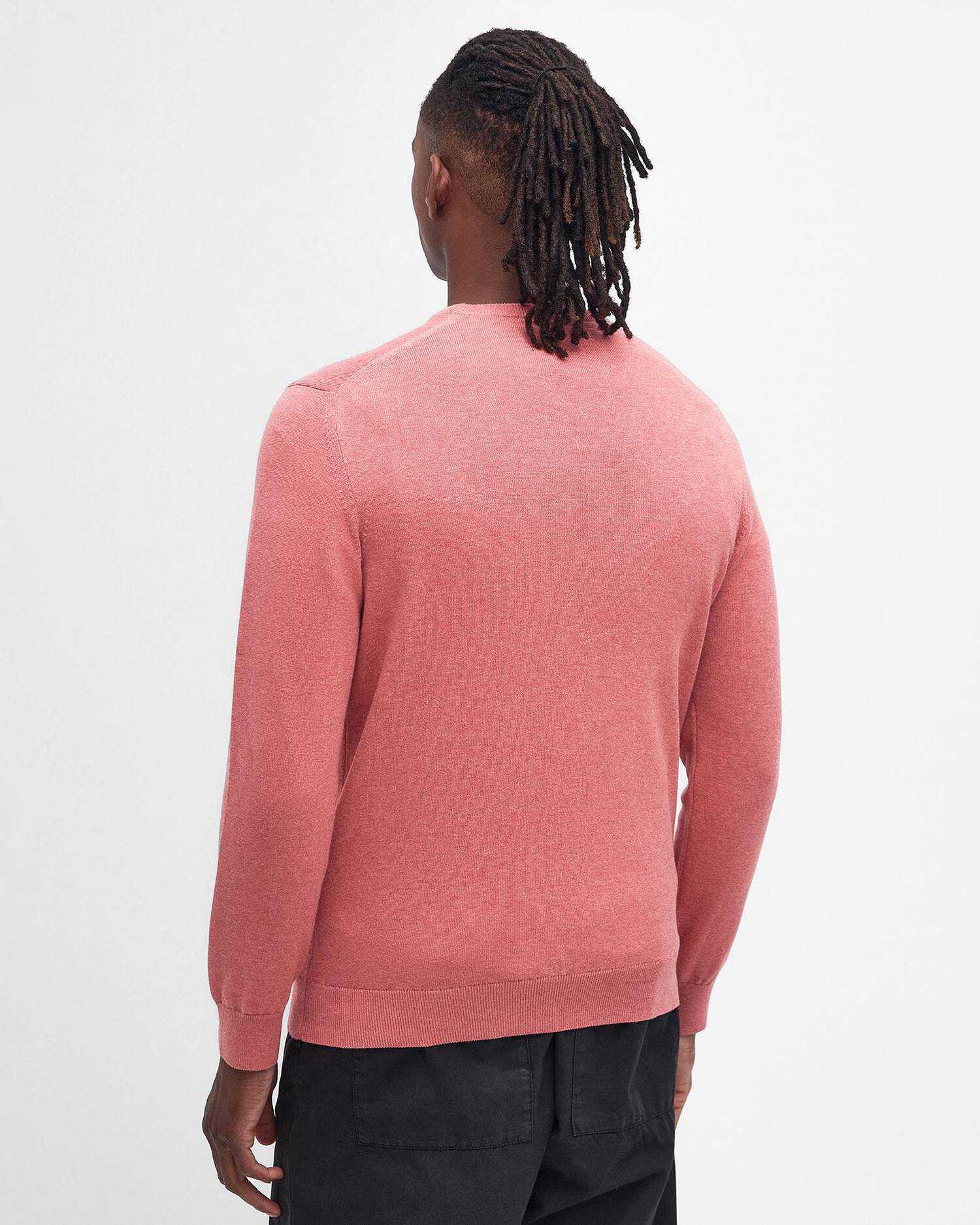 Barbour uomo maglia girocollo in cotone rosa - immagine 5