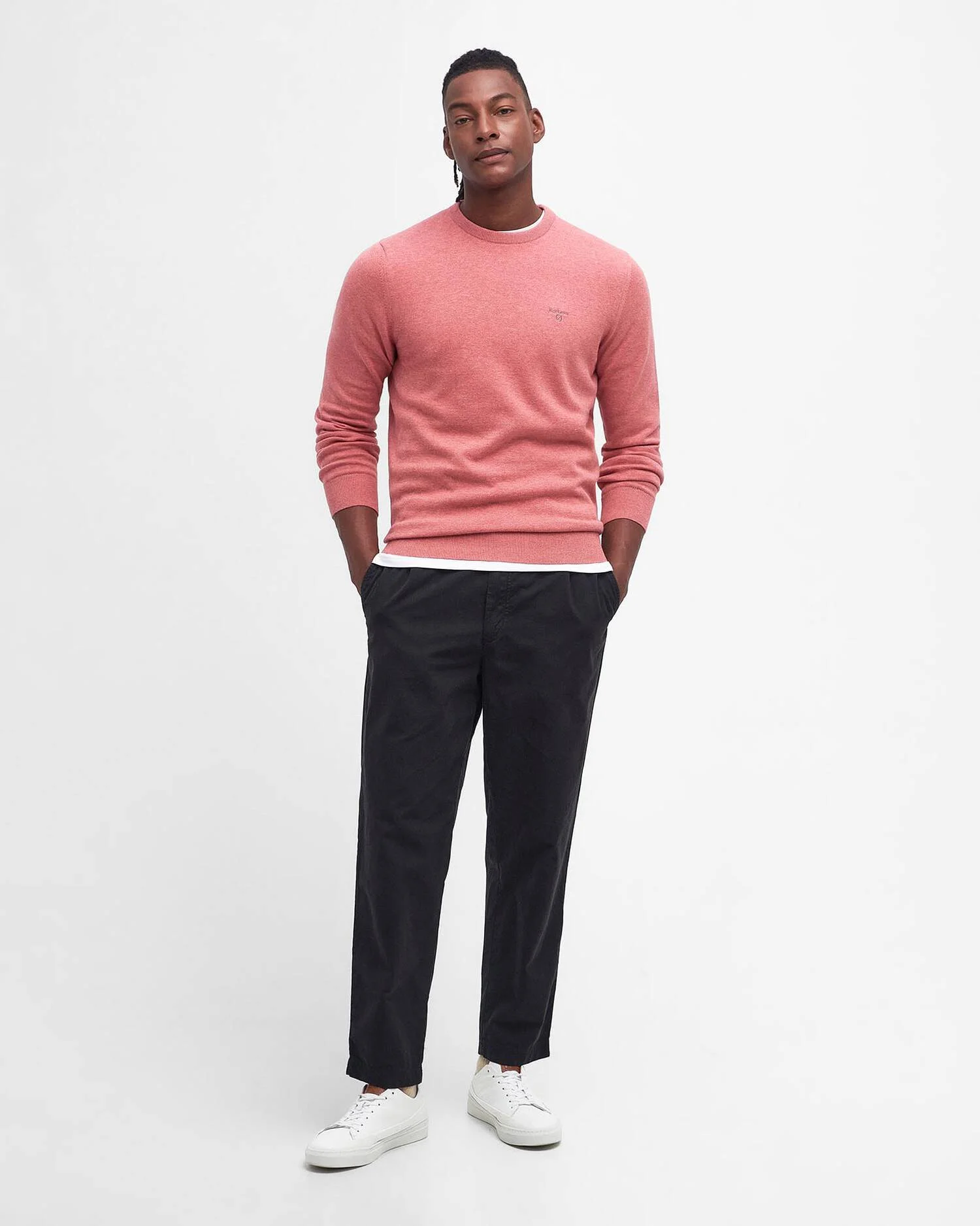 Barbour uomo maglia girocollo in cotone rosa - immagine 4