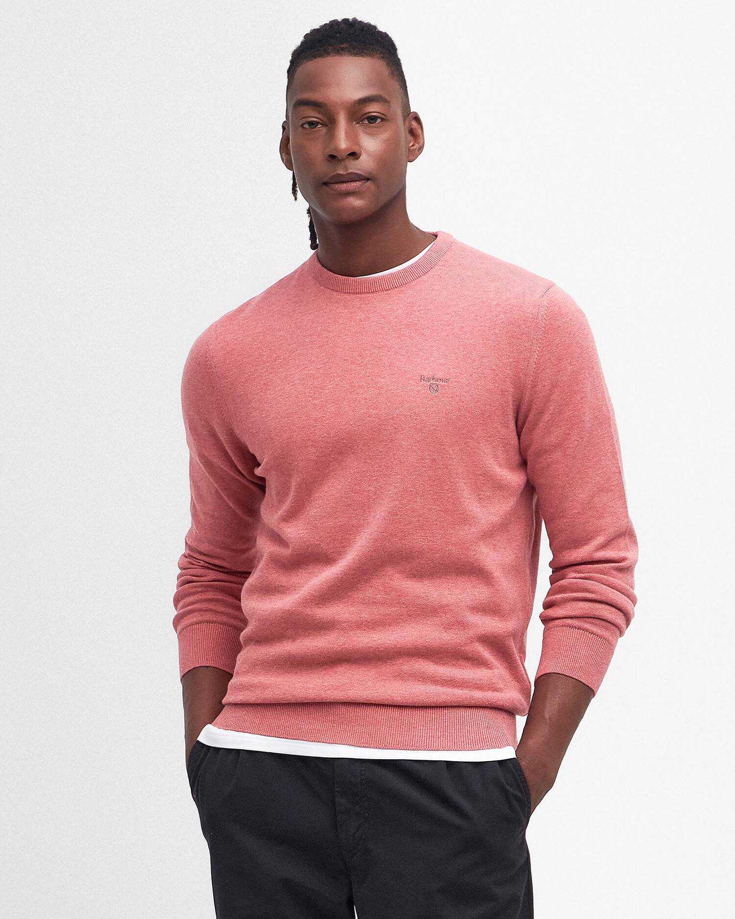 Barbour uomo maglia girocollo in cotone rosa