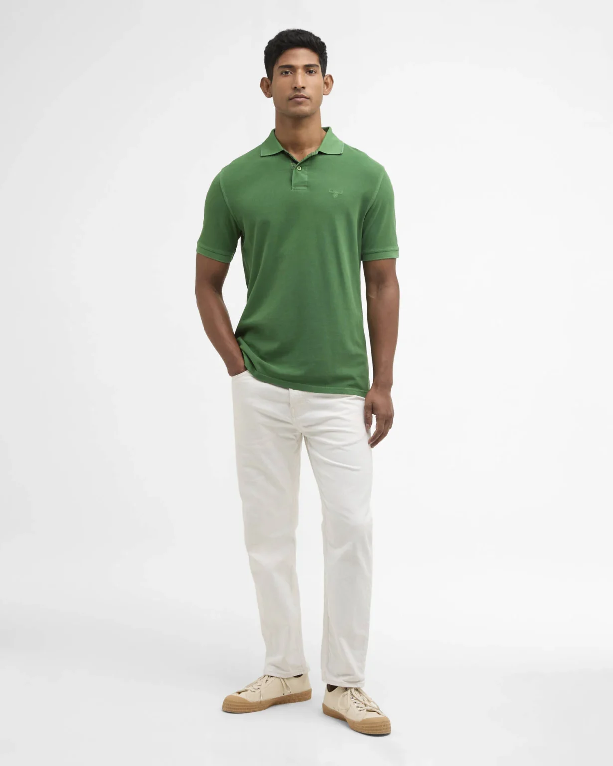 Barbour uomo polo tartan washed verde