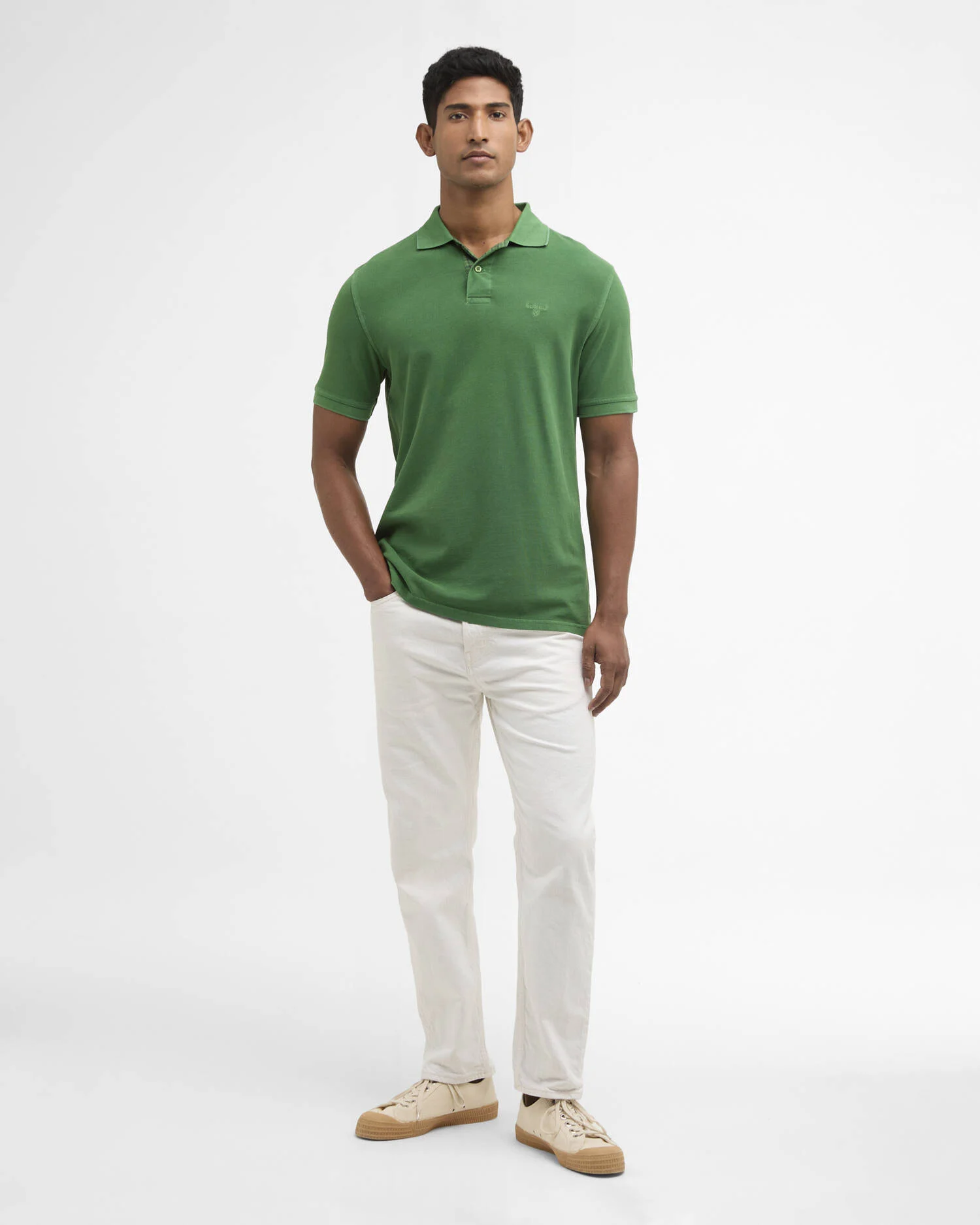 Barbour uomo polo tartan washed verde - immagine 4