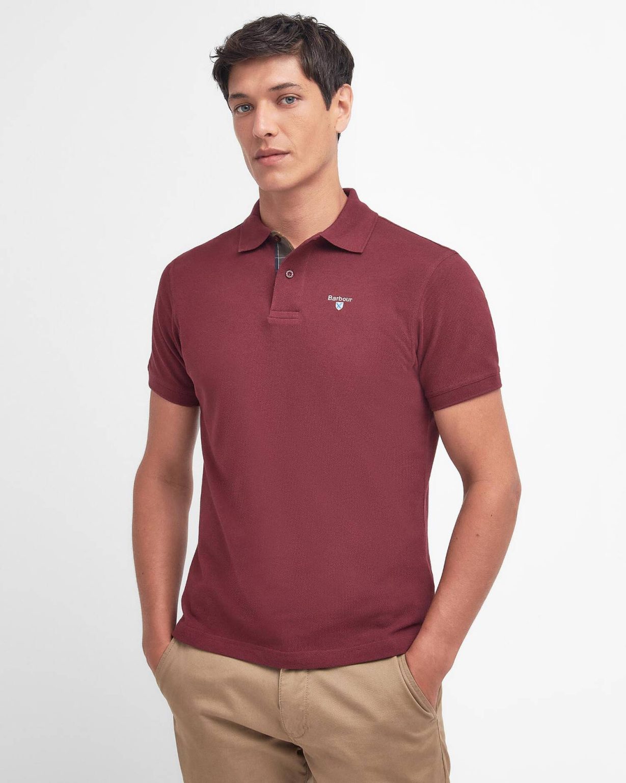 Barbour uomo polo rosso vinaccia TARTAN
