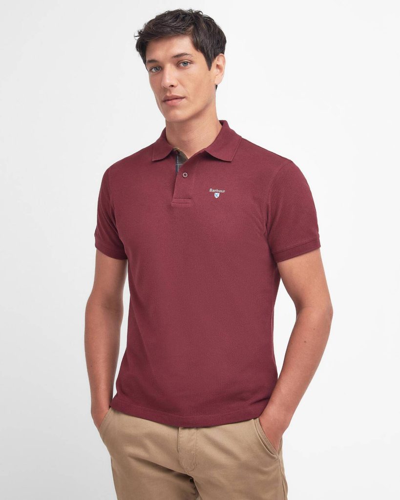 Barbour uomo polo rosso vinaccia TARTAN
