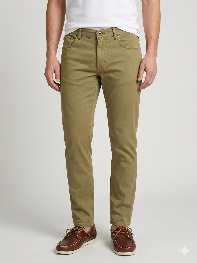 Berselli dal 1937 pantalone cinque tasche verde oliva LONDON