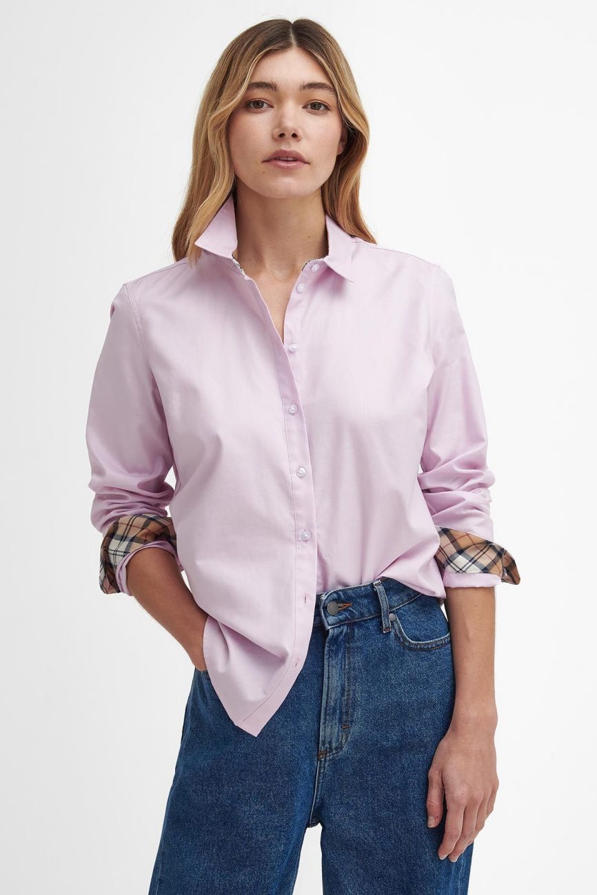 Barbour donna camicia in oxford rosa DERWENT