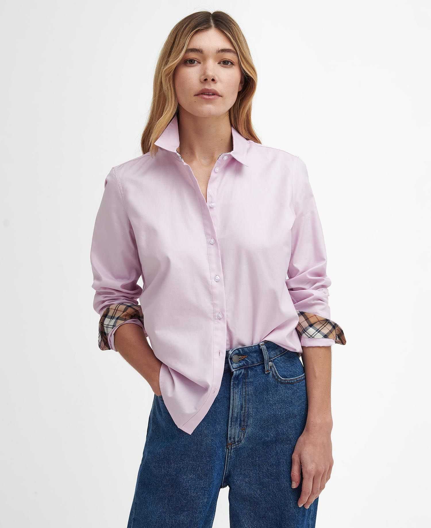 Barbour donna camicia in oxford rosa DERWENT