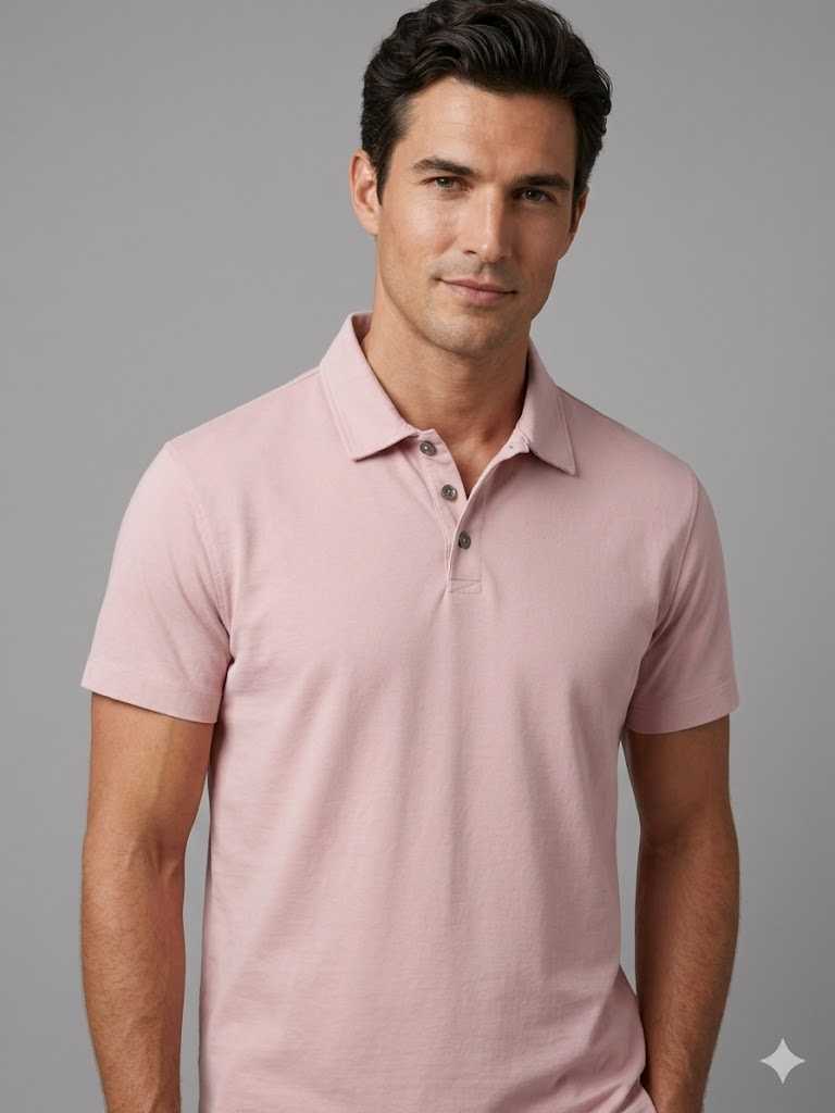 Homeward uomo polo mezza manica in jersey rosa dusty mauve VENTURA