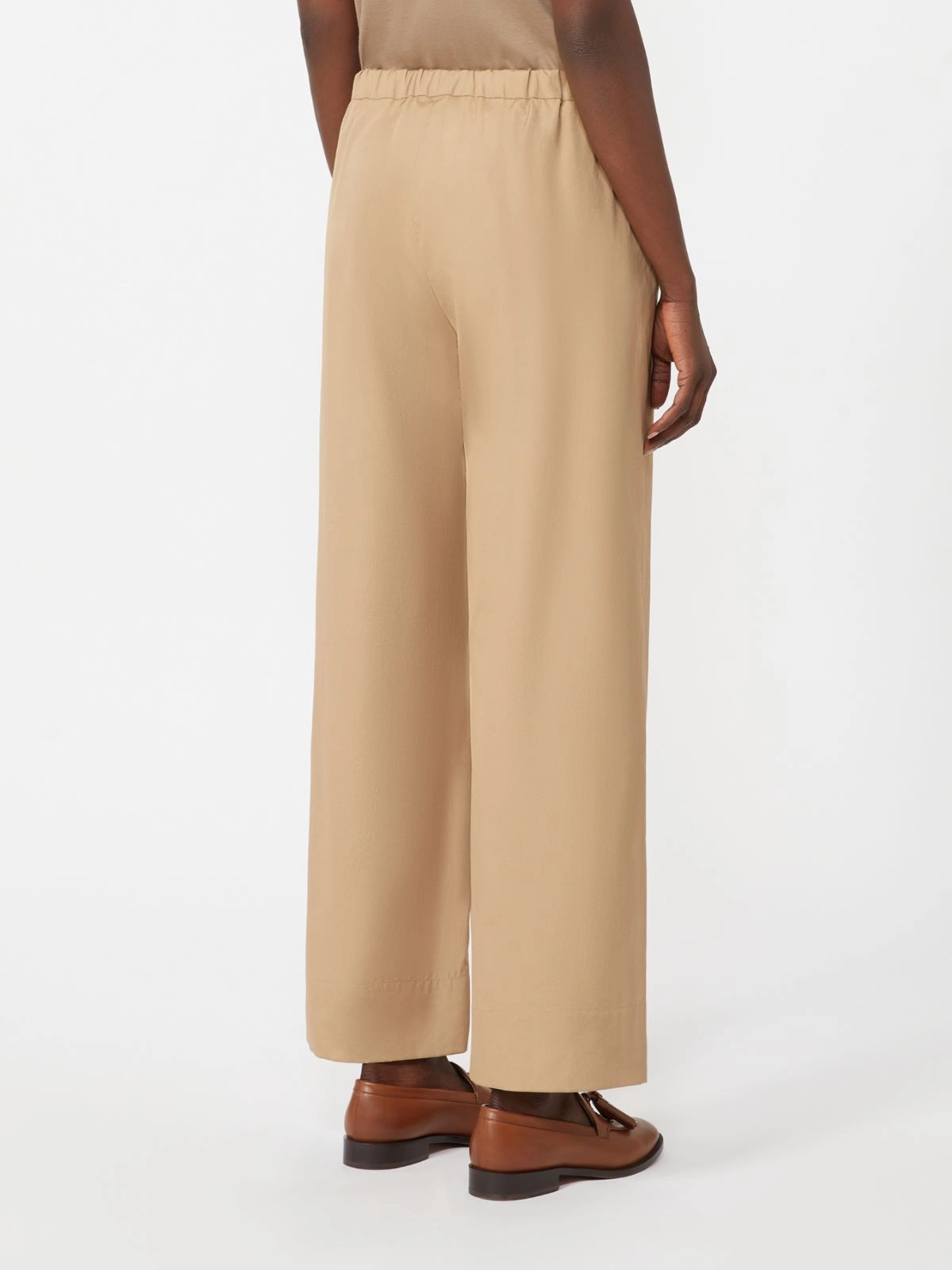'S Max Mara donna pantalone con coulisse in cotone beige deserto SMMARGENTO - immagine 3