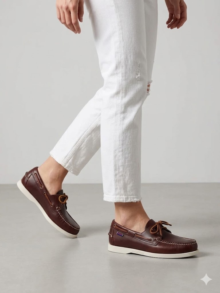 Sebago donna scarpa da barca in pelle PORTLAND WAXED