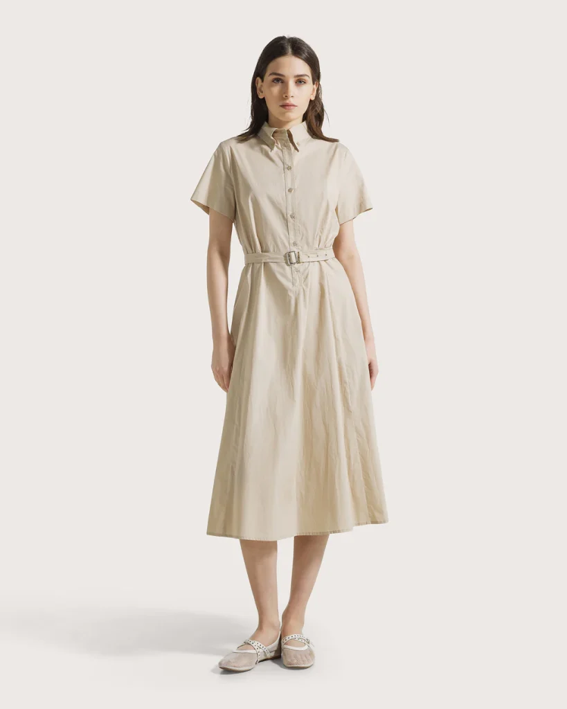 Seventy 19.70 abito chemisier in popeline beige