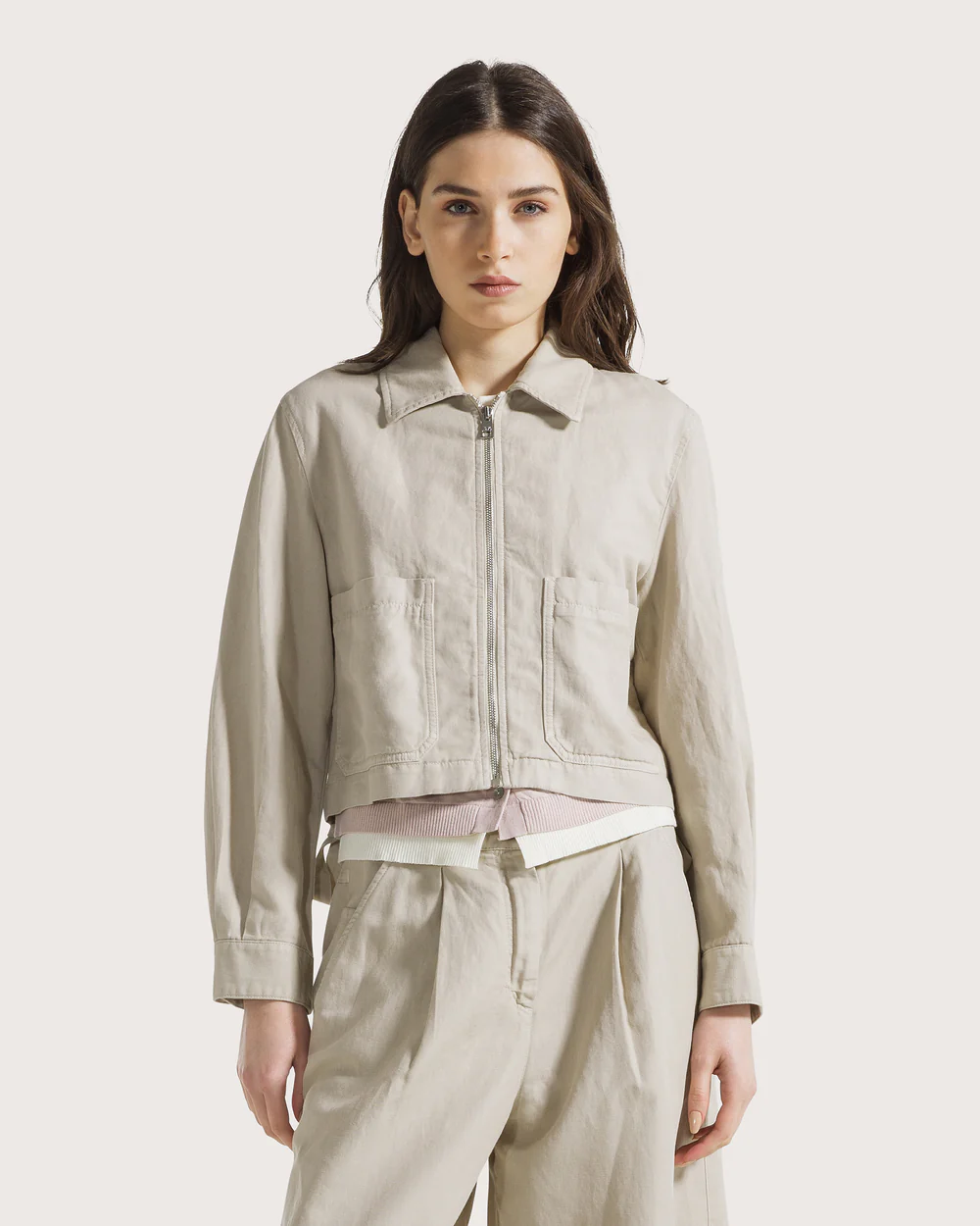 Seventy 19.70 giacca boxy in cotone beige