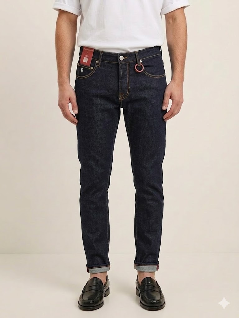 Tramarossa jeans indigo used relax lavaggio blu raw LEONARDO