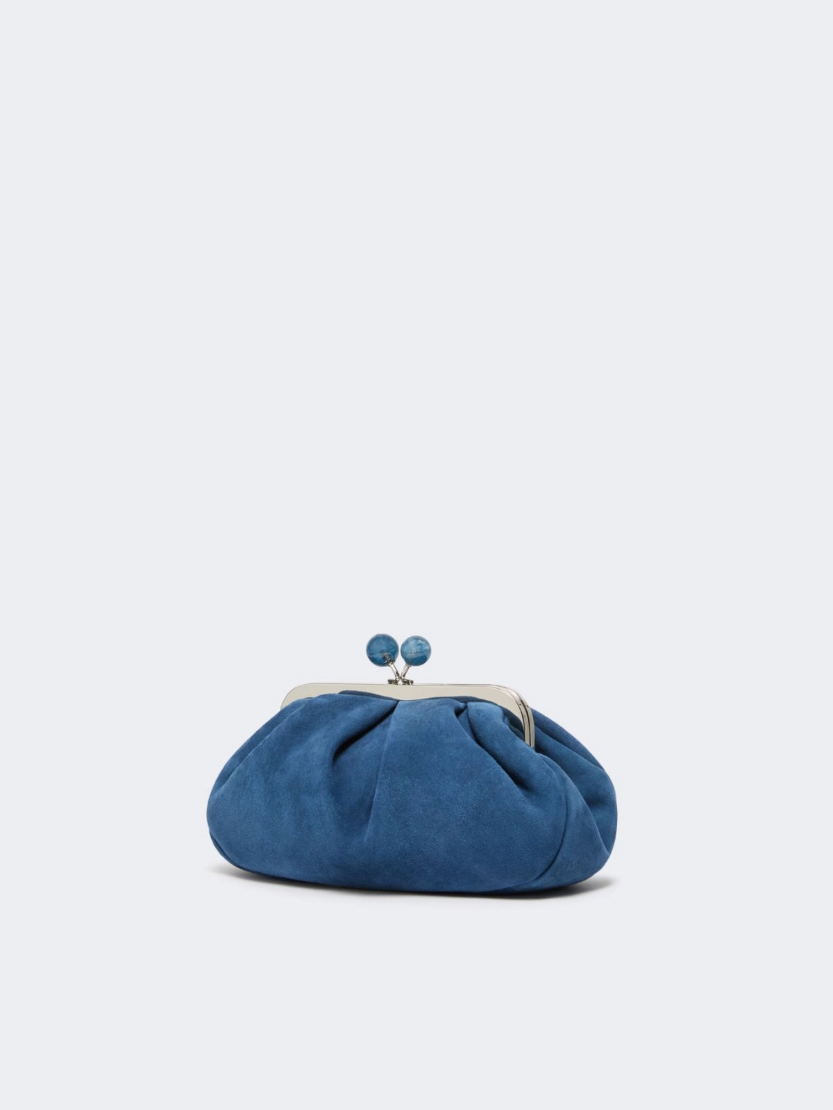 Weekend Max Mara borsa pasticcino bag small in suede blu avio VALOIS - immagine 6