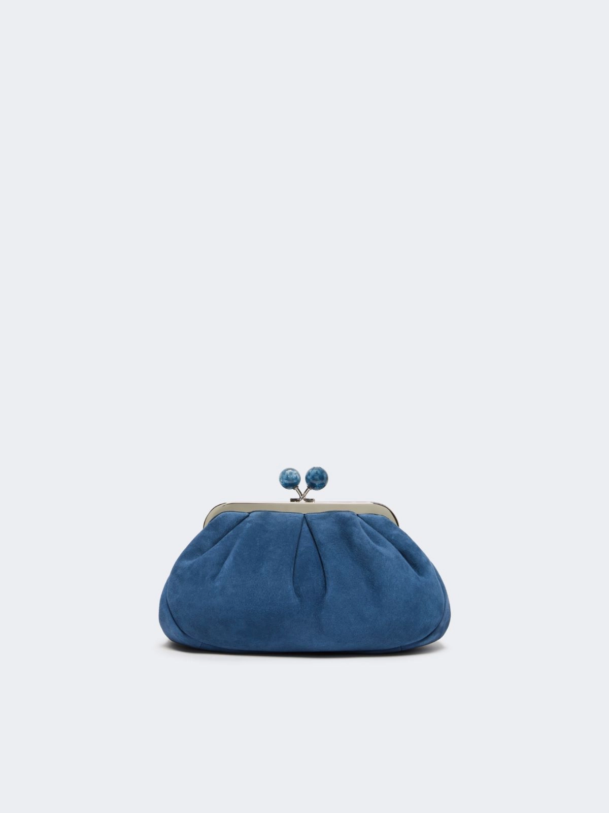 Weekend Max Mara borsa pasticcino bag small in suede blu avio VALOIS - immagine 7